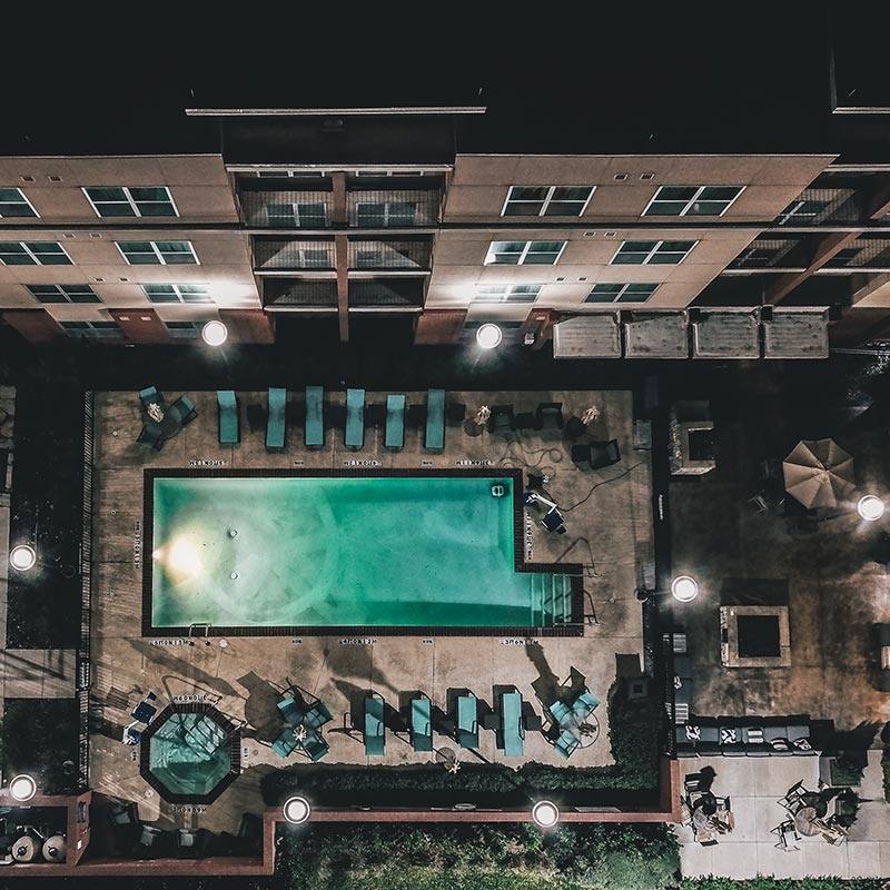 Maven Lighting Colony Courtyard pool